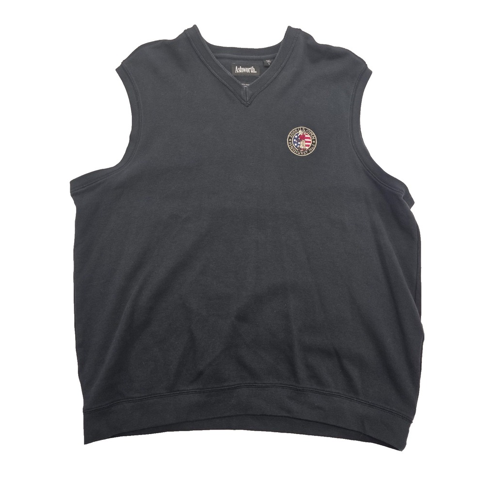 Vtg 2005 US Open Golf Pinehurst Ashworth Black Cotton Vest - L‎